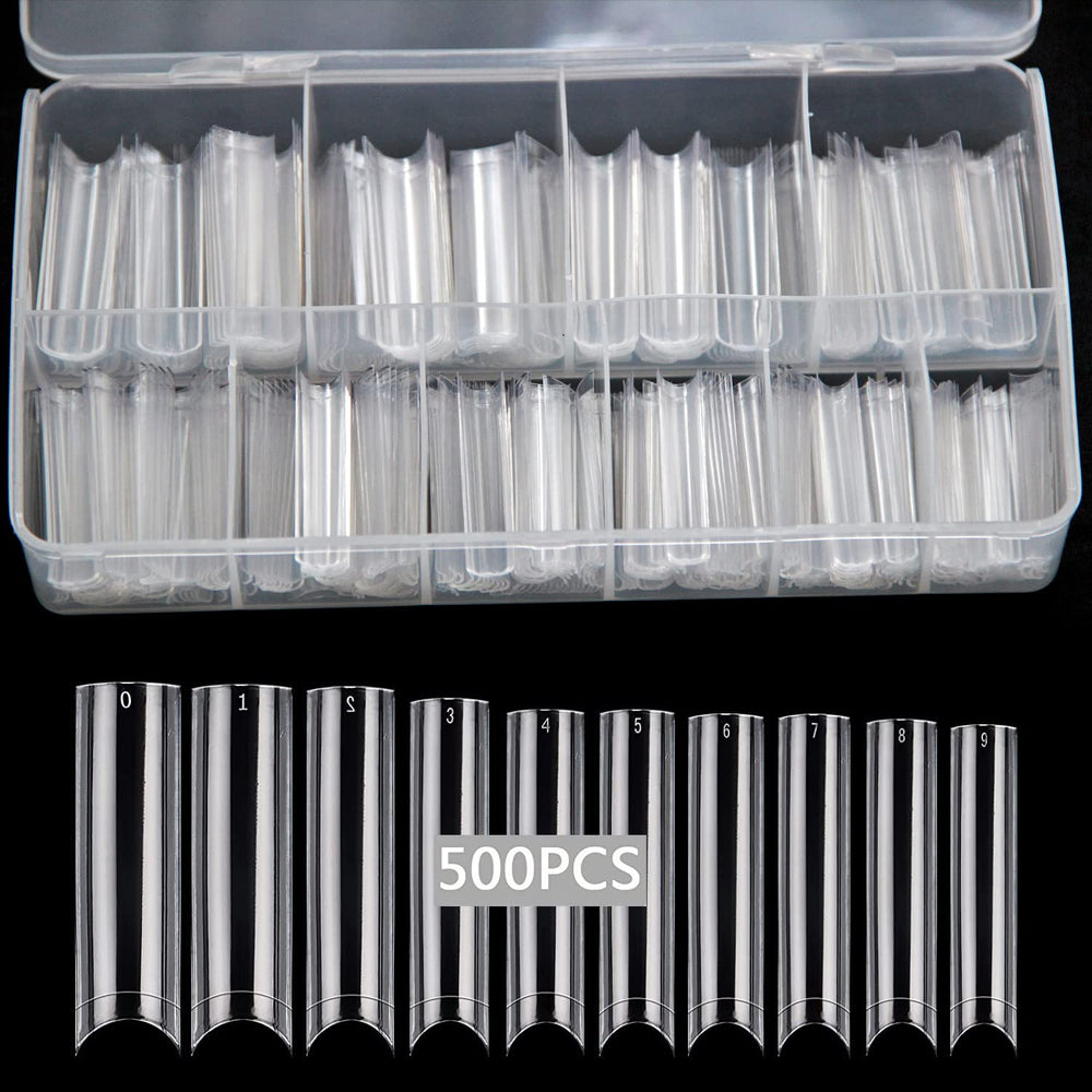 SWETIDY acrylic clear nail tips straight tapered for durable, salon-ready nails.