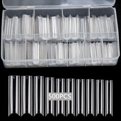 SWETIDY acrylic clear nail tips straight tapered for durable, salon-ready nails.