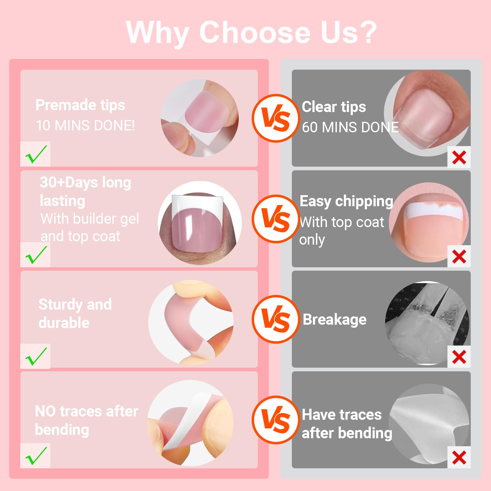 SWETIDY short square toe nails worn for elegant natural look