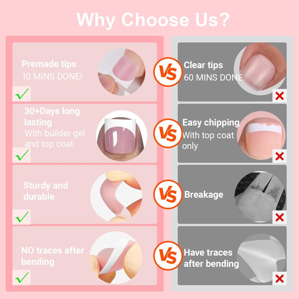 SWETIDY short square toe nails worn for elegant natural look