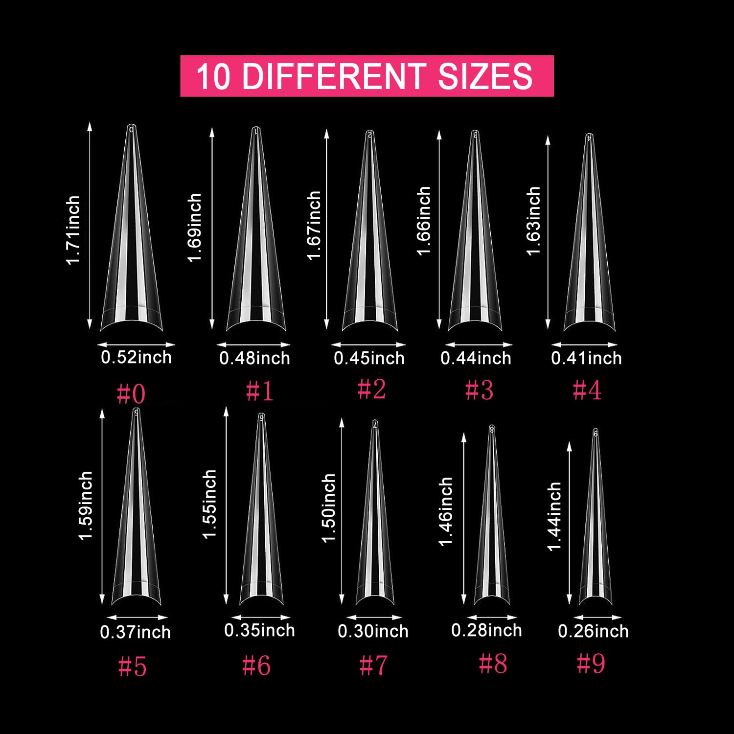 SWETIDY wedding and party-ready stiletto tips for DIY nail art.