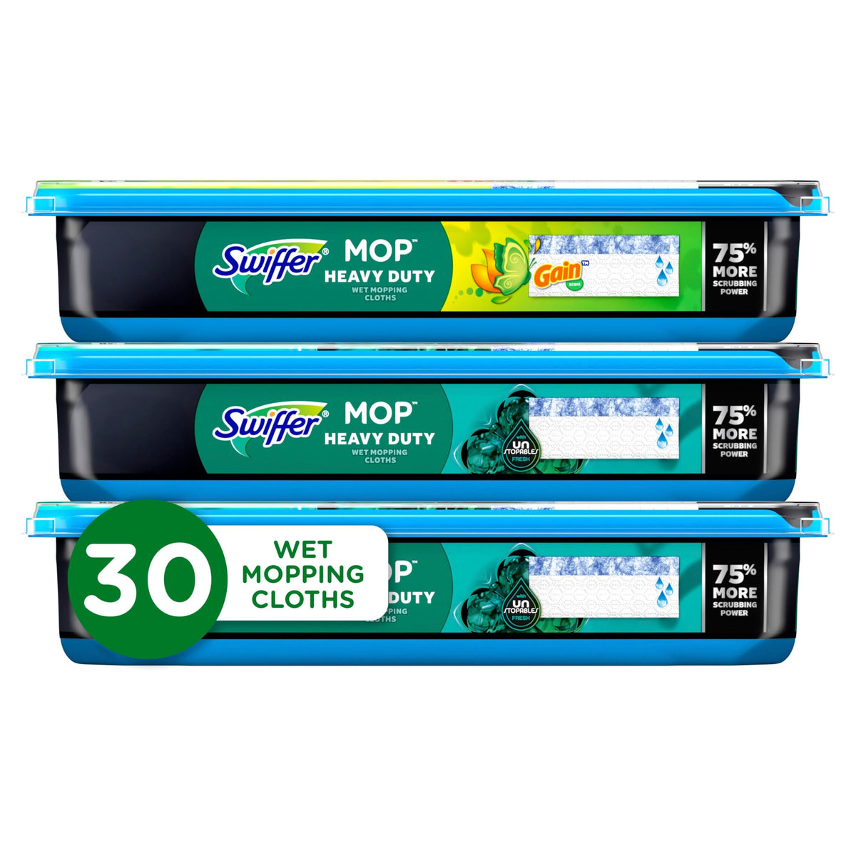 Swiffer Heavy Duty Mop Cloth with Gain Original scent ready for quick floor cleanups.