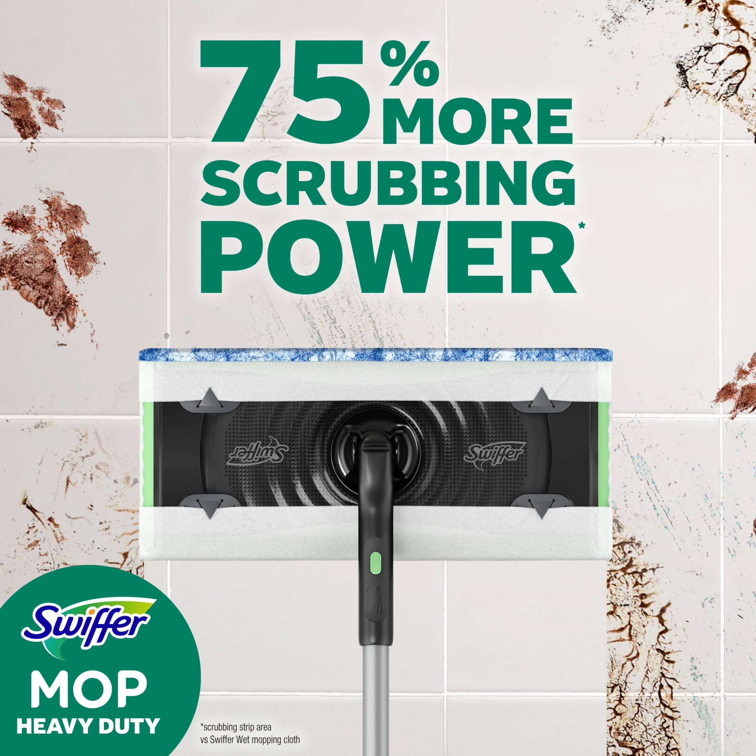 Swiffer Wet Mop Cloth pre-moistened formula traps dirt into the cloth core.
