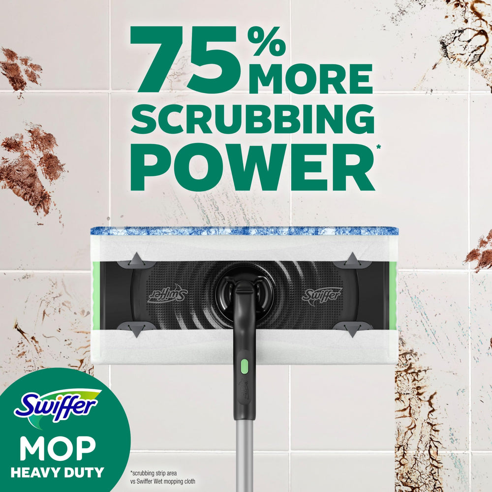 Swiffer Wet Mop Cloth pre-moistened formula traps dirt into the cloth core.