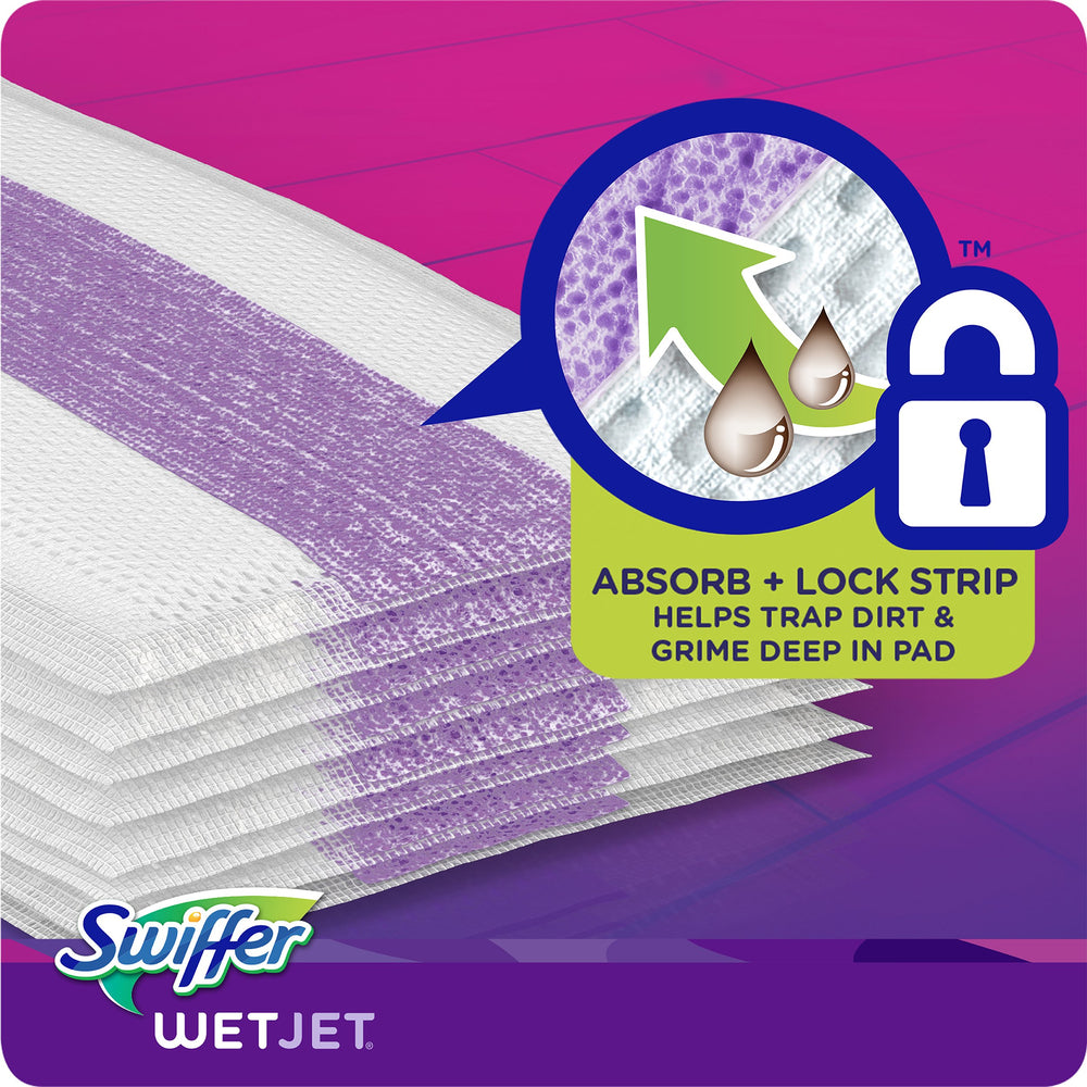 Swiffer WetJet 24ct packaging shows twenty-four pads in one package.