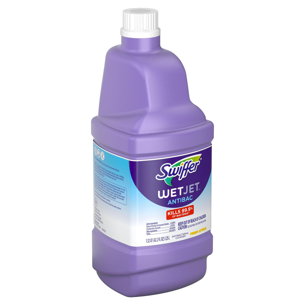 Swiffer WetJet heavy duty mopping pads shown for deep dirt absorption