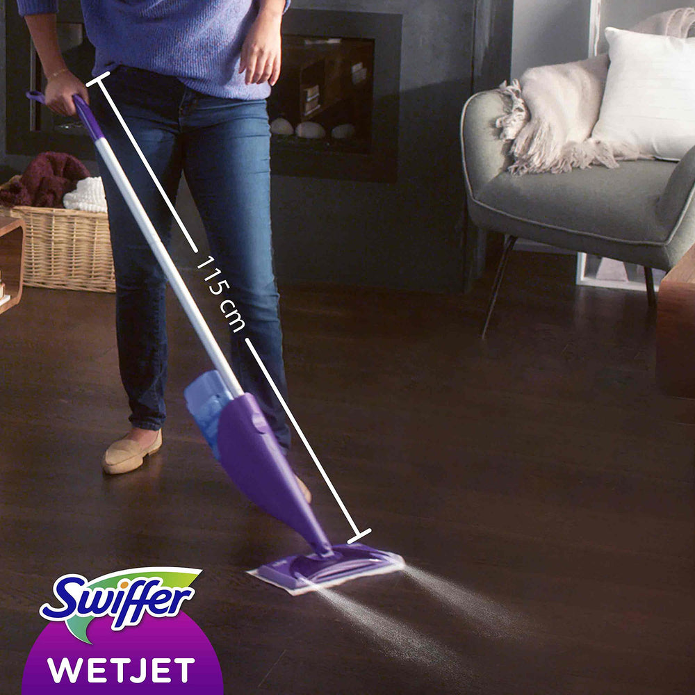 Four batteries powering longer cleaning sessions with Swiffer WetJet
