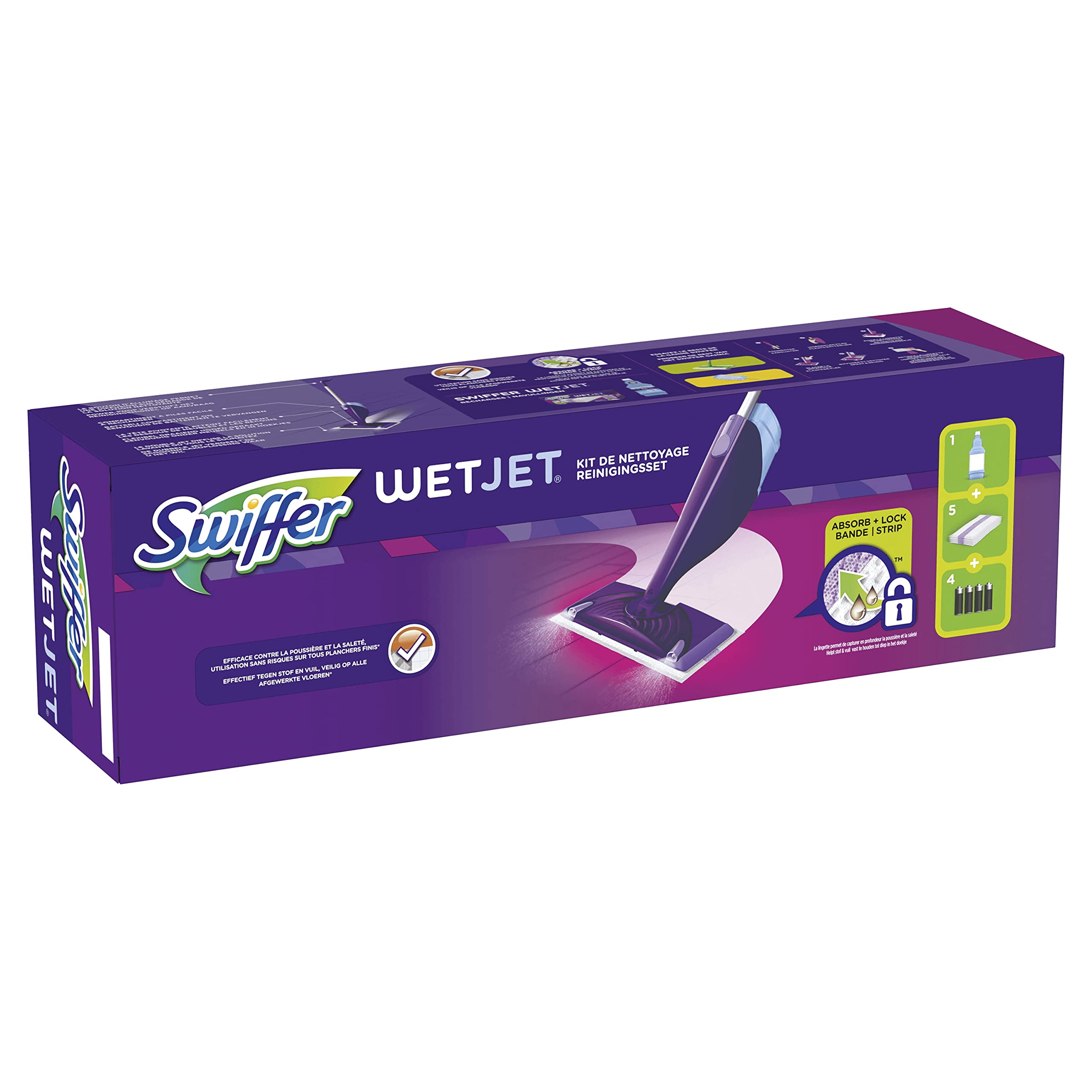 Swiffer WetJet safe on hardwood and parquet surfaces