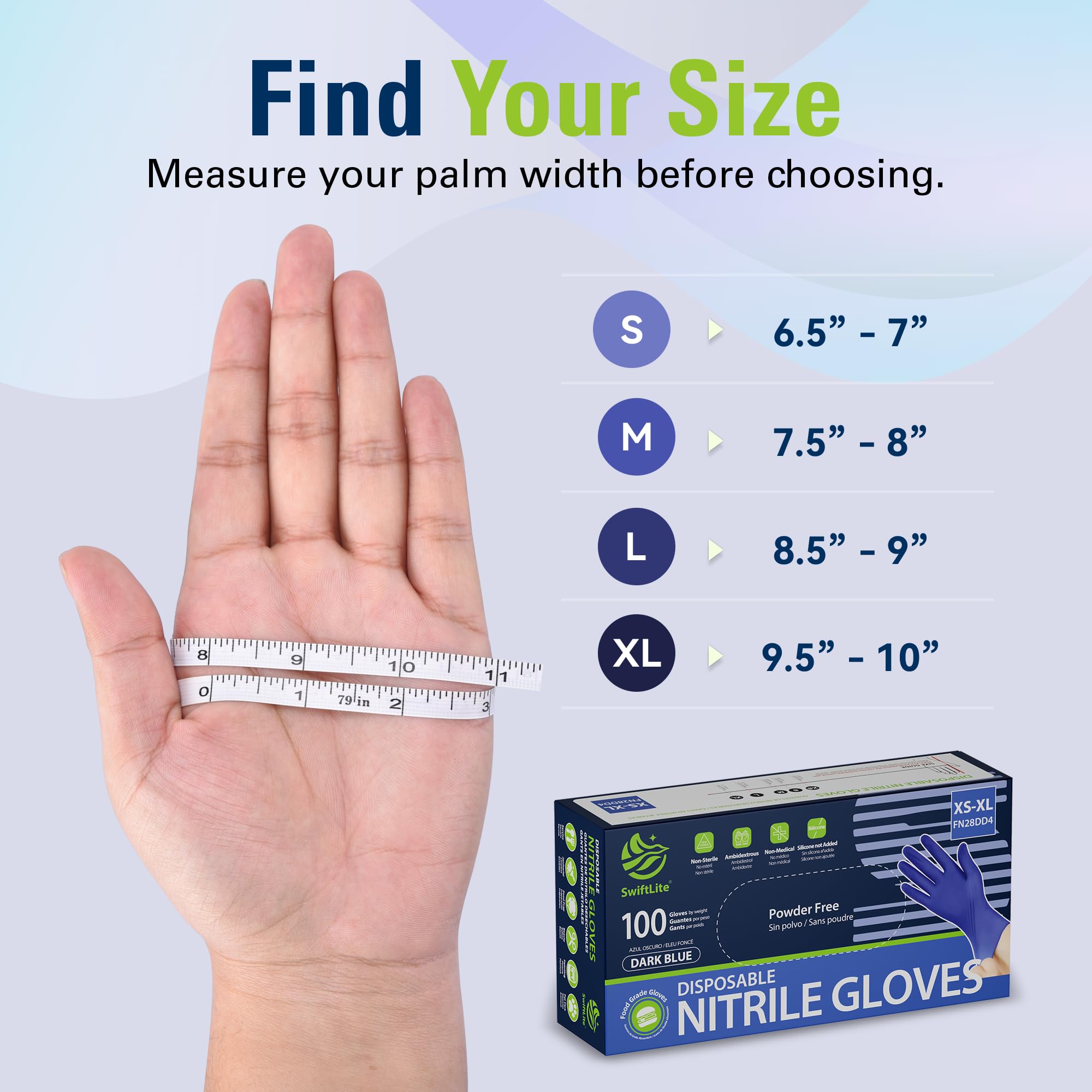 SWIFTLITE oil and water resistant gloves for washing and prep.