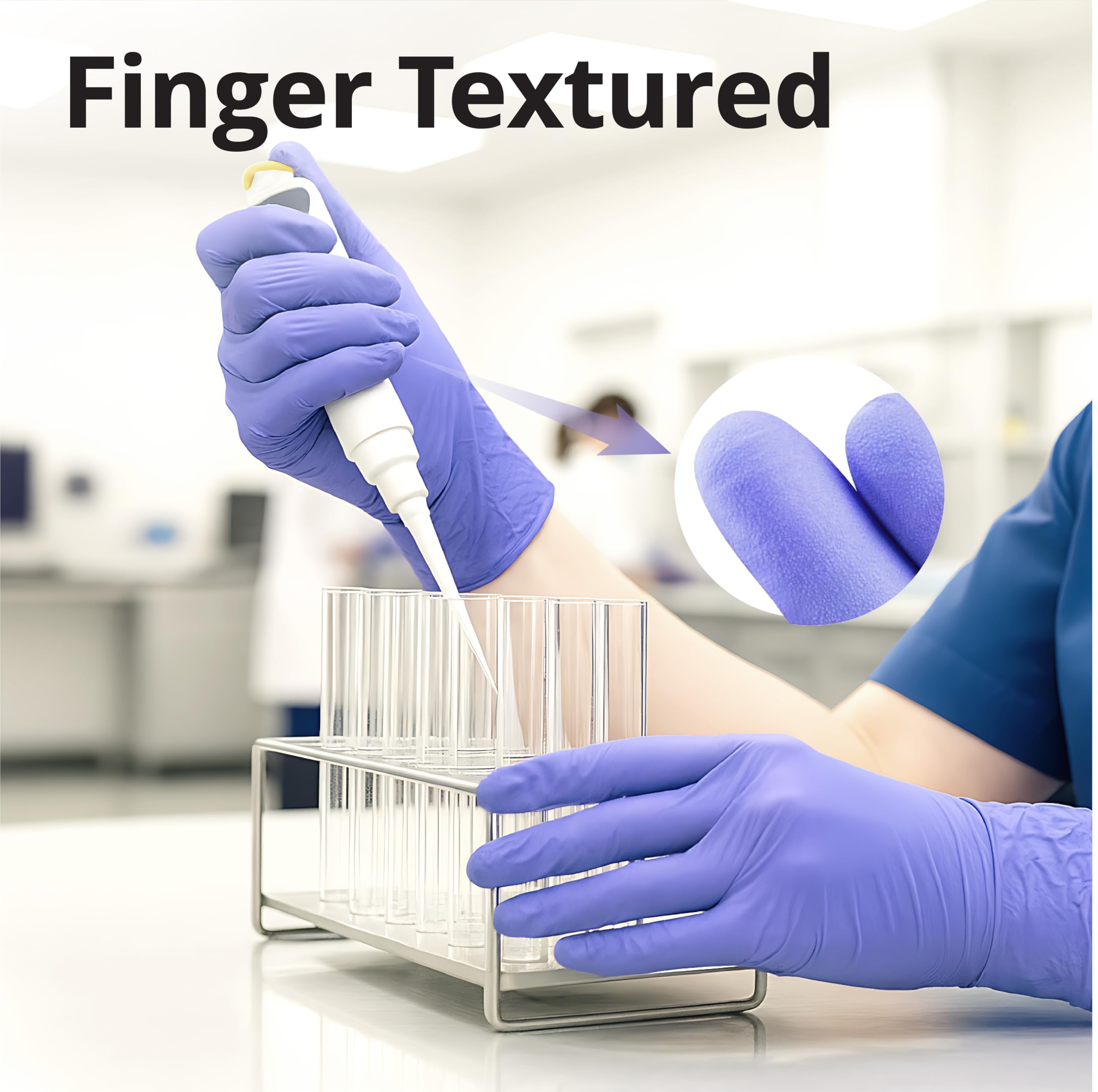 SwiftGrip box-1000 violet nitrile gloves, bulk supply for medical and cleaning tasks.