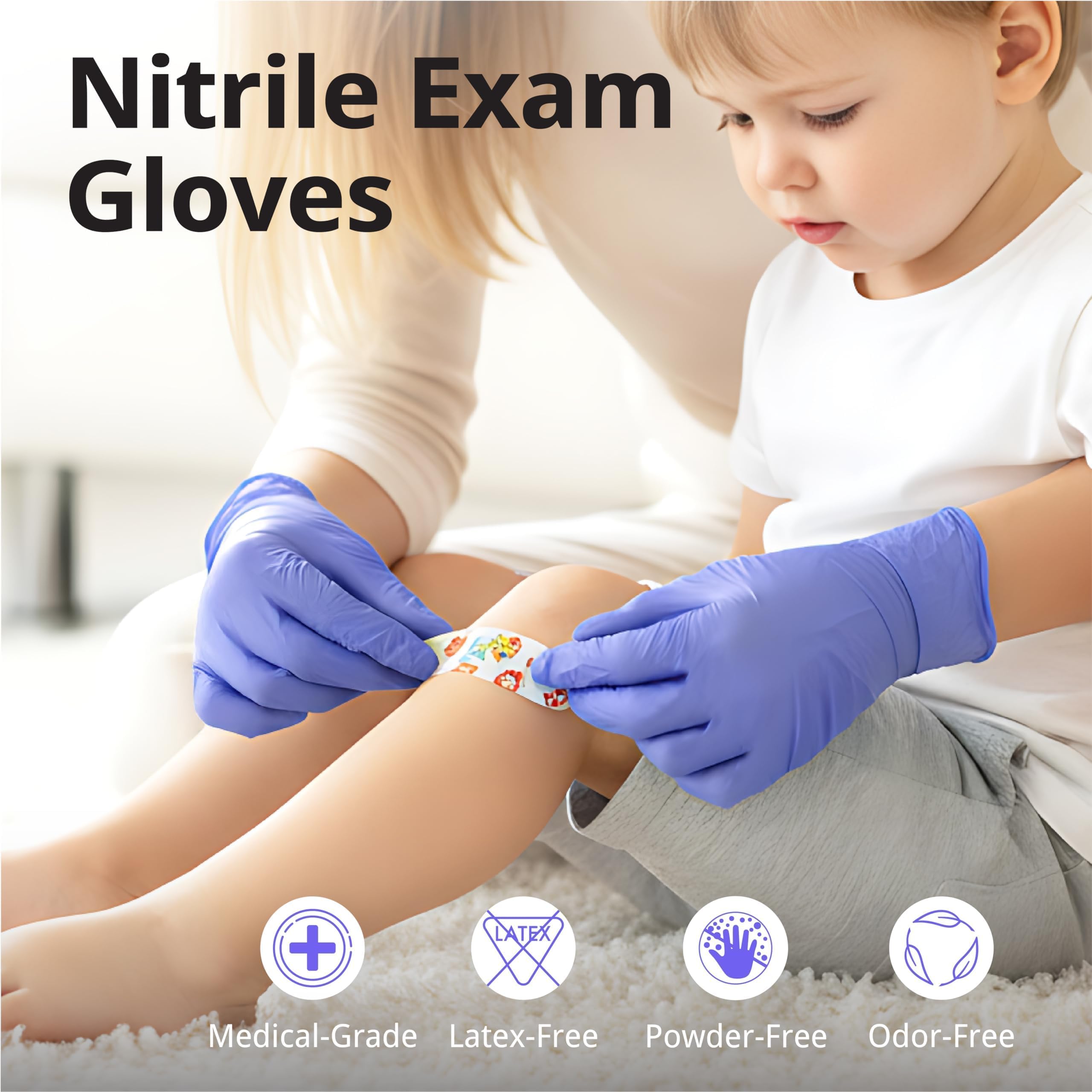 SwiftGrip kitchen-use violet nitrile gloves, waterproof and food-safe for prep.