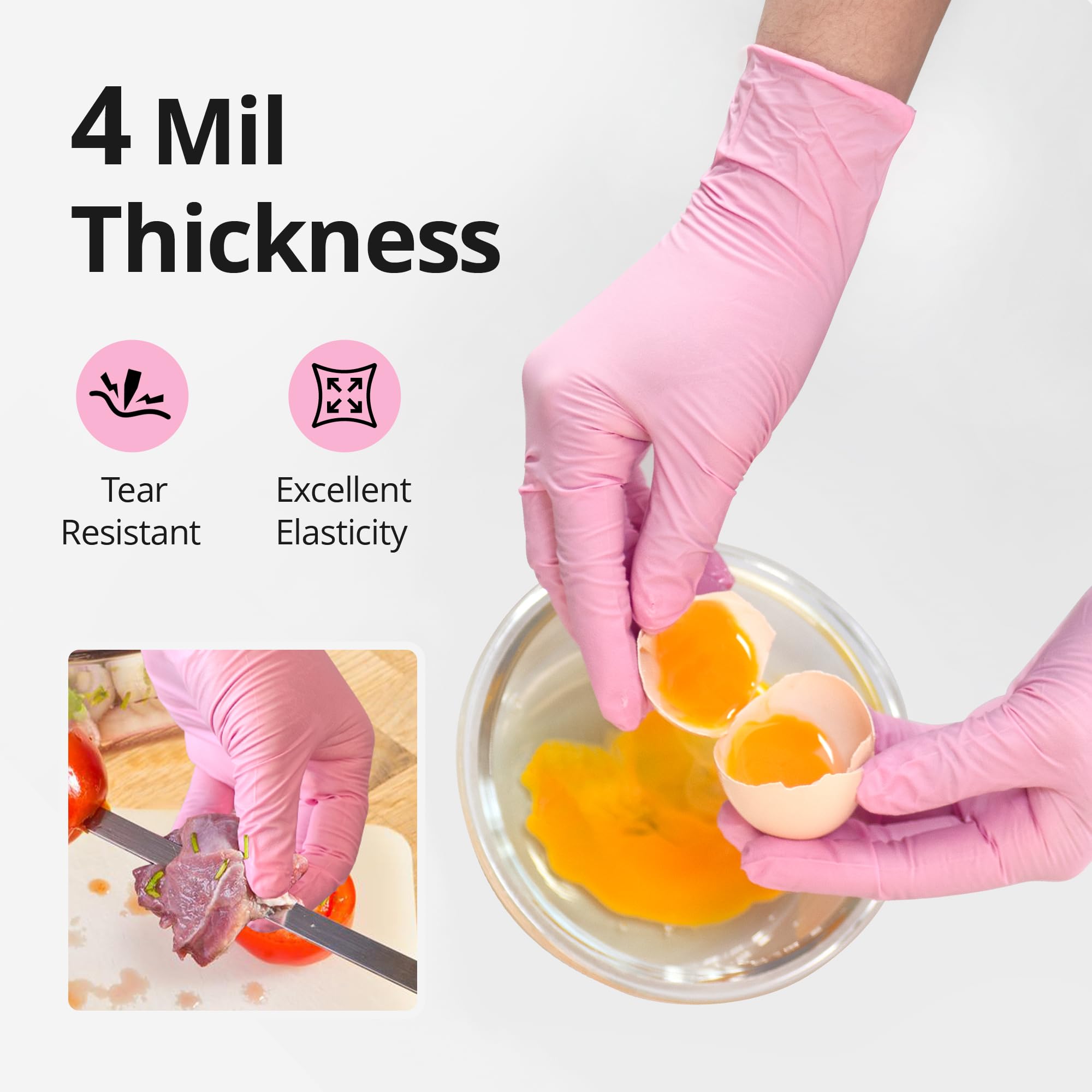 Textured fingertips on SwiftGrip 4 mil gloves improve grip for delicate tasks