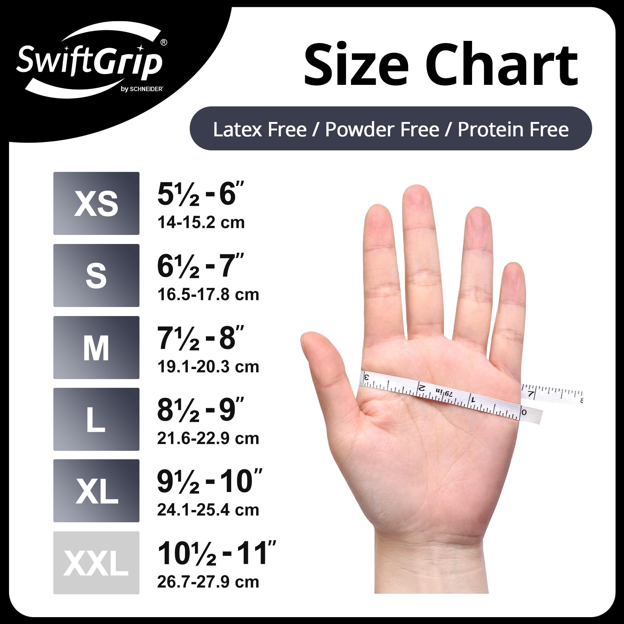 SwiftGrip ambidextrous-fit gloves fit both hands for comfortable use