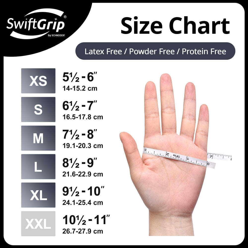 SwiftGrip ambidextrous-fit gloves fit both hands for comfortable use