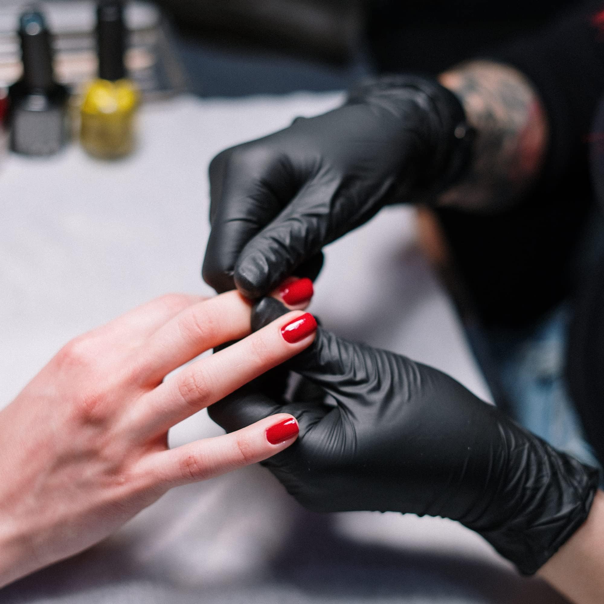 SwiftGrip odor-free nitrile gloves keep hands comfortable during long wear