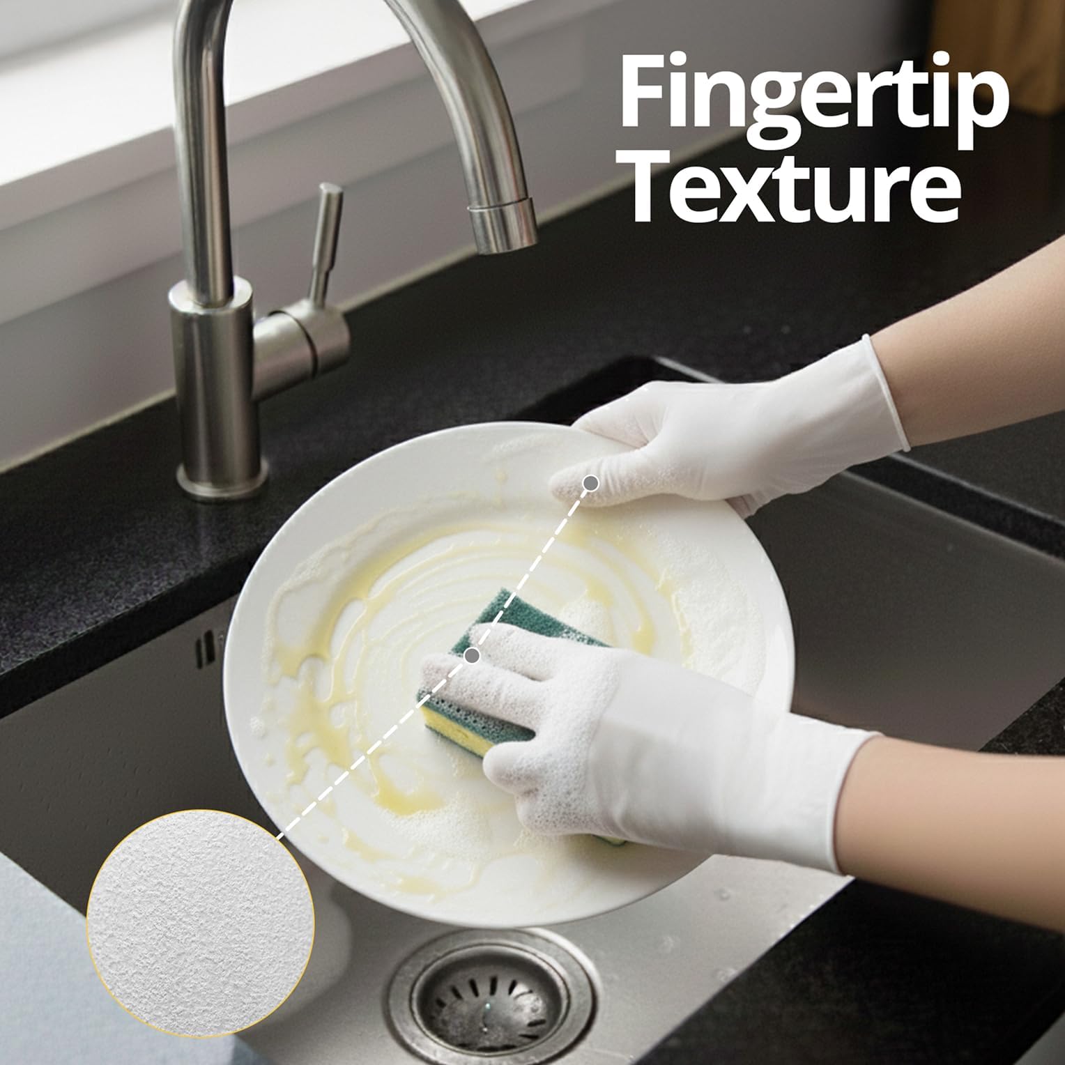 SwiftGrip powder-free nitrile gloves reduce residue during use.