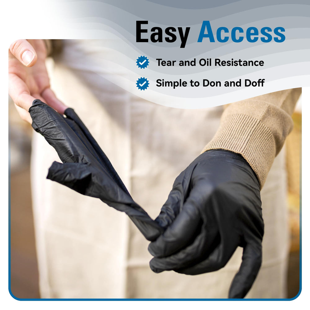 SwiftLite nitrile gloves used during BBQ and meat prep for clean, controlled handling.