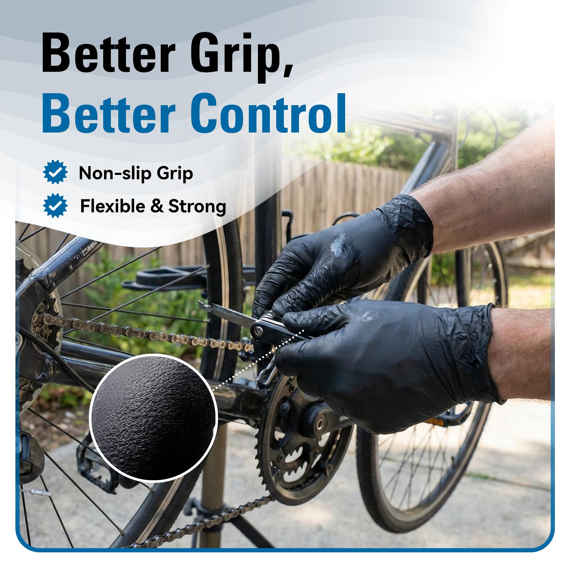 SwiftLite nitrile gloves in beauty or cleaning settings, latex-free for sensitive skin.
