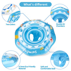 Swimbobo durable leak-proof PVC material keeps baby afloat safely.