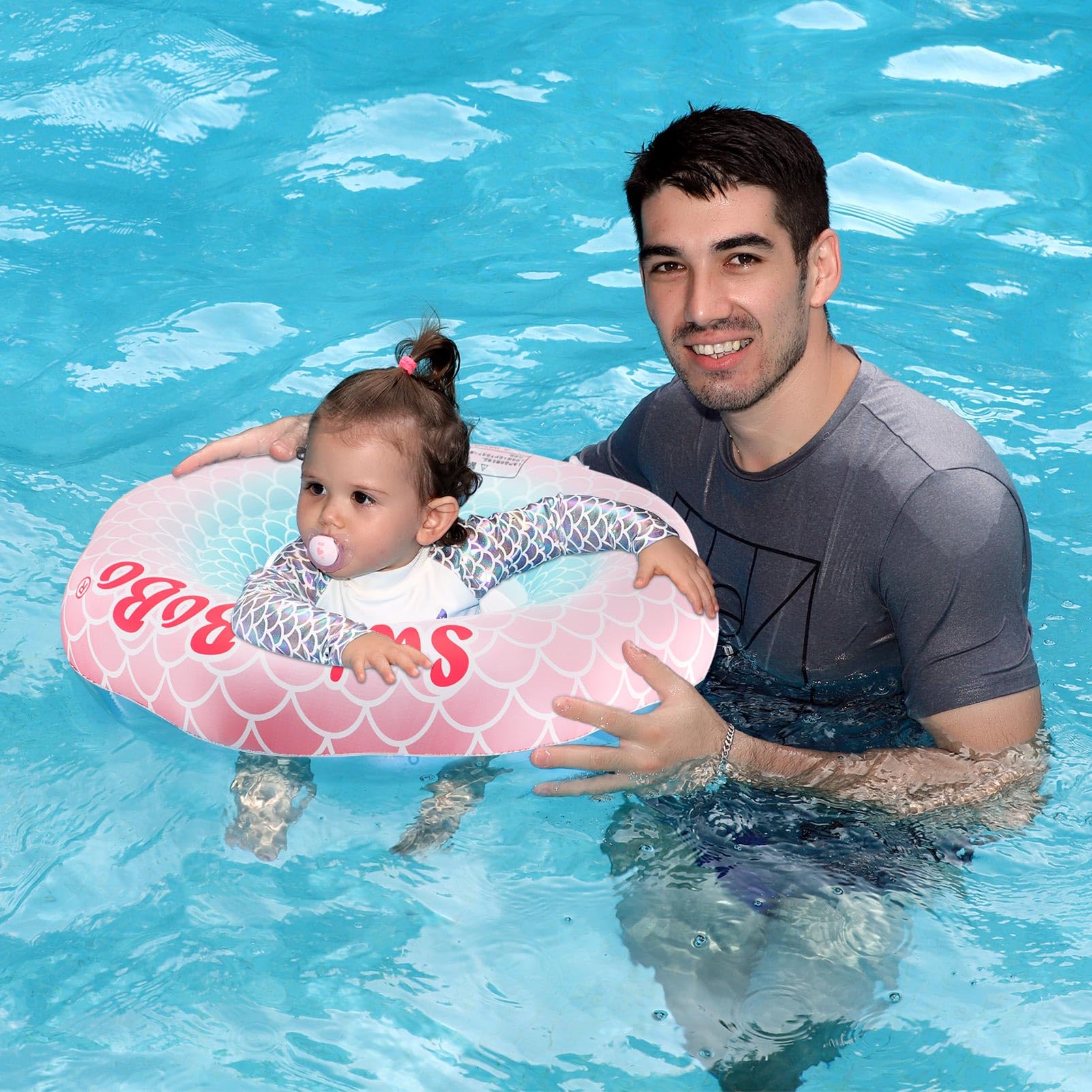 Swimbobo durable PVC with non-toxic printing for vibrant designs on the float.