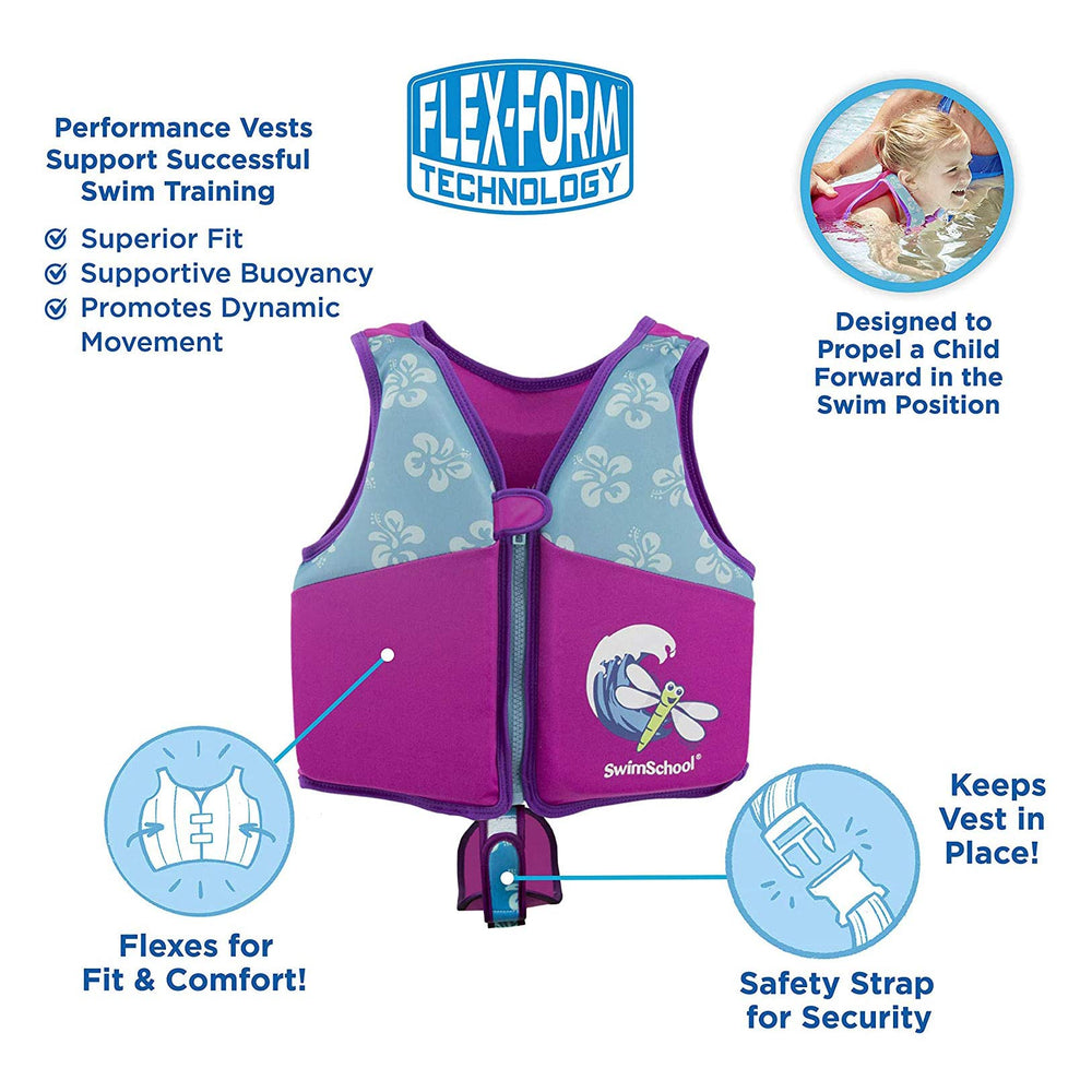 SwimSchool SwimTrainer Vest foam pads balance flotation for learning position