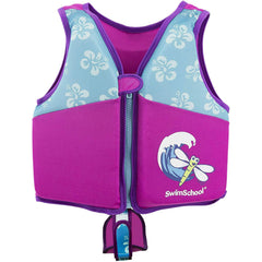 SwimSchool SwimTrainer Vest front view in pink aqua for comfortable learning