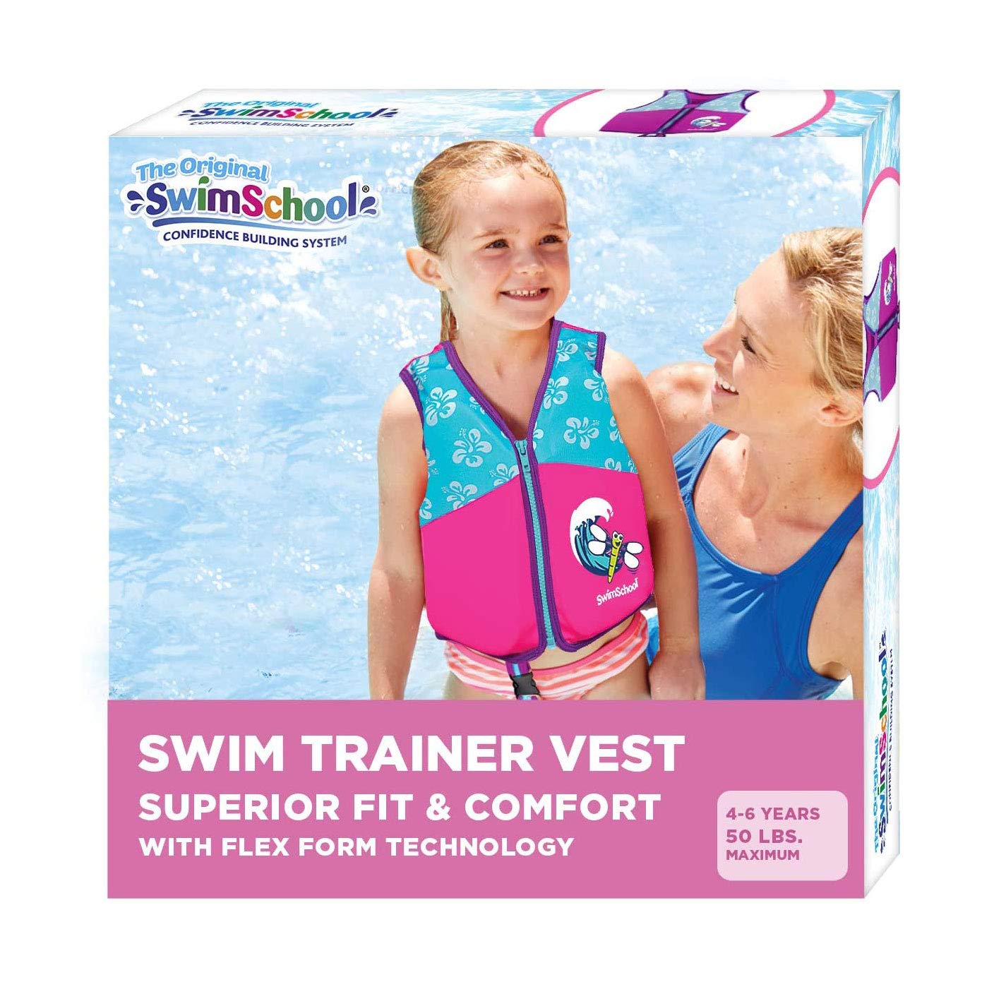 SwimSchool SwimTrainer Vest soft fabric UPF 50 protects skin