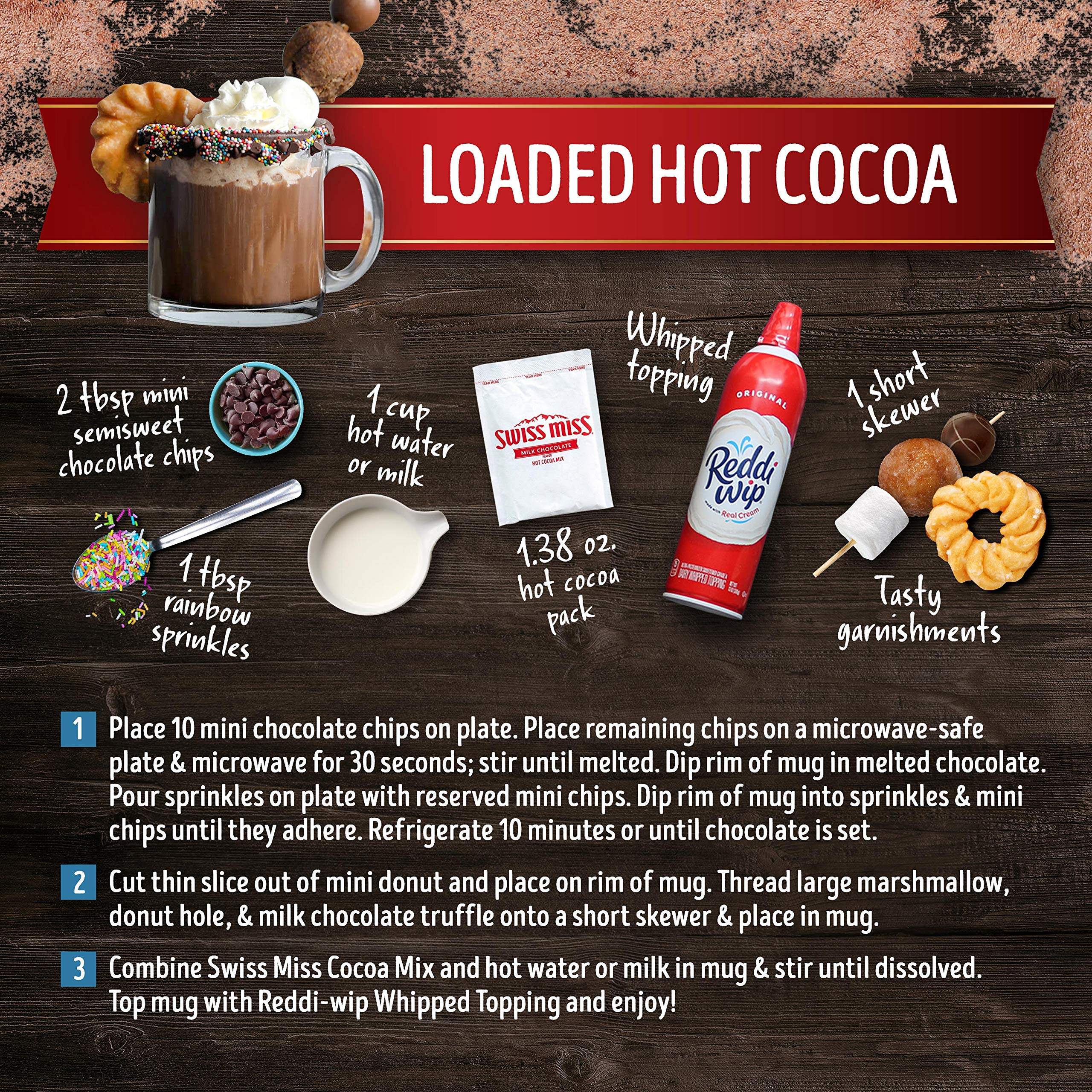 Creamy Swiss Miss cocoa powder ready to mix for a smooth cup.