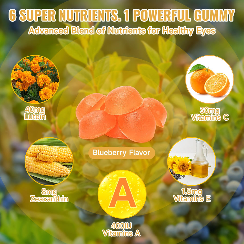 Adult hand holding Swiyie Lutein Gummies for on-the-go eye health support.