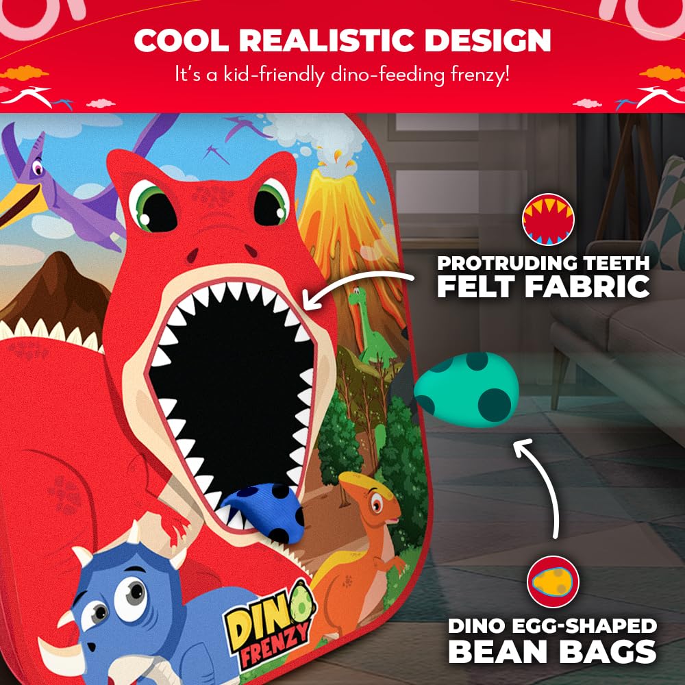 Swooc Dino Frenzy easy-fold backpack for compact storage.
