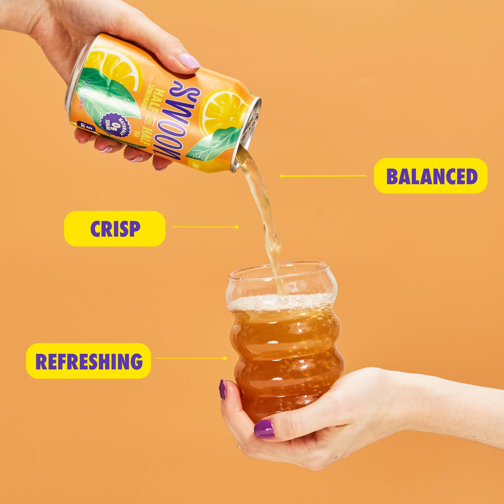 Swoon color image reveals golden tea with lemony sparkle.