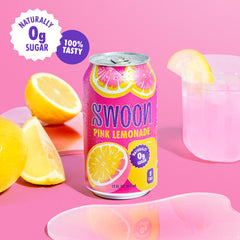 Swoon Monk Fruit Sweetener Lemonade can highlights keto-friendly flavor.