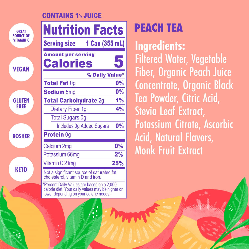 Swoon Peach Tea bottle being poured for keto-friendly flavor