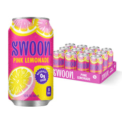 Swoon Pink Lemonade can-pack for on-the-go refreshment with zero sugar.