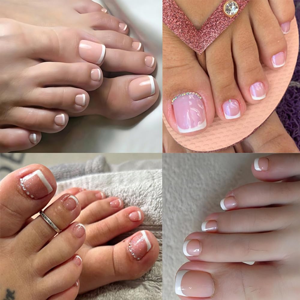 SWRITATSK pink full-cover toe nails for seamless, fade resistant finish