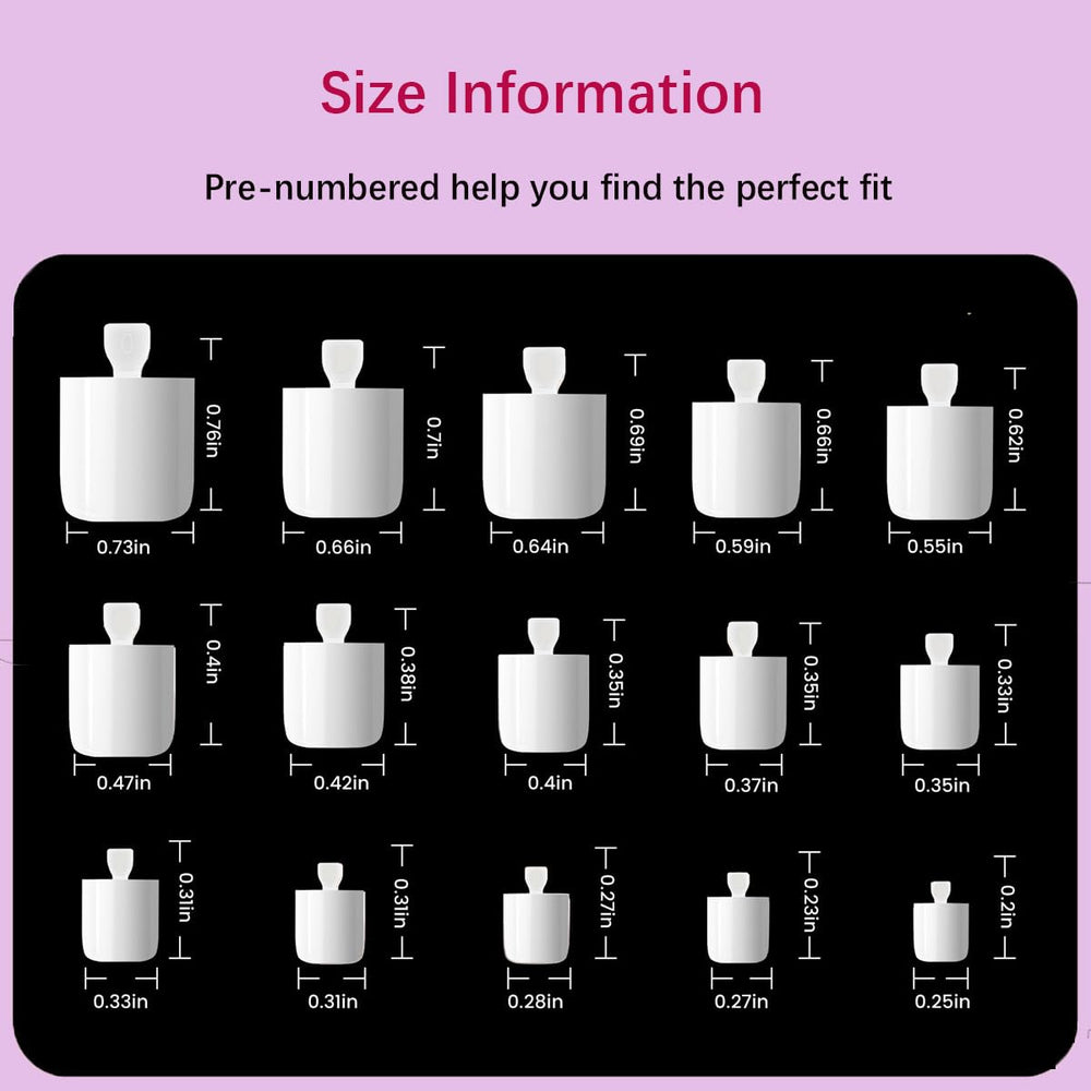 SWRITATSK White toe nail tips thick back edge – enhanced fit and protection
