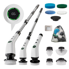 Swyprrix electric spin scrubber in use to clean bathroom grout and tiles with ease