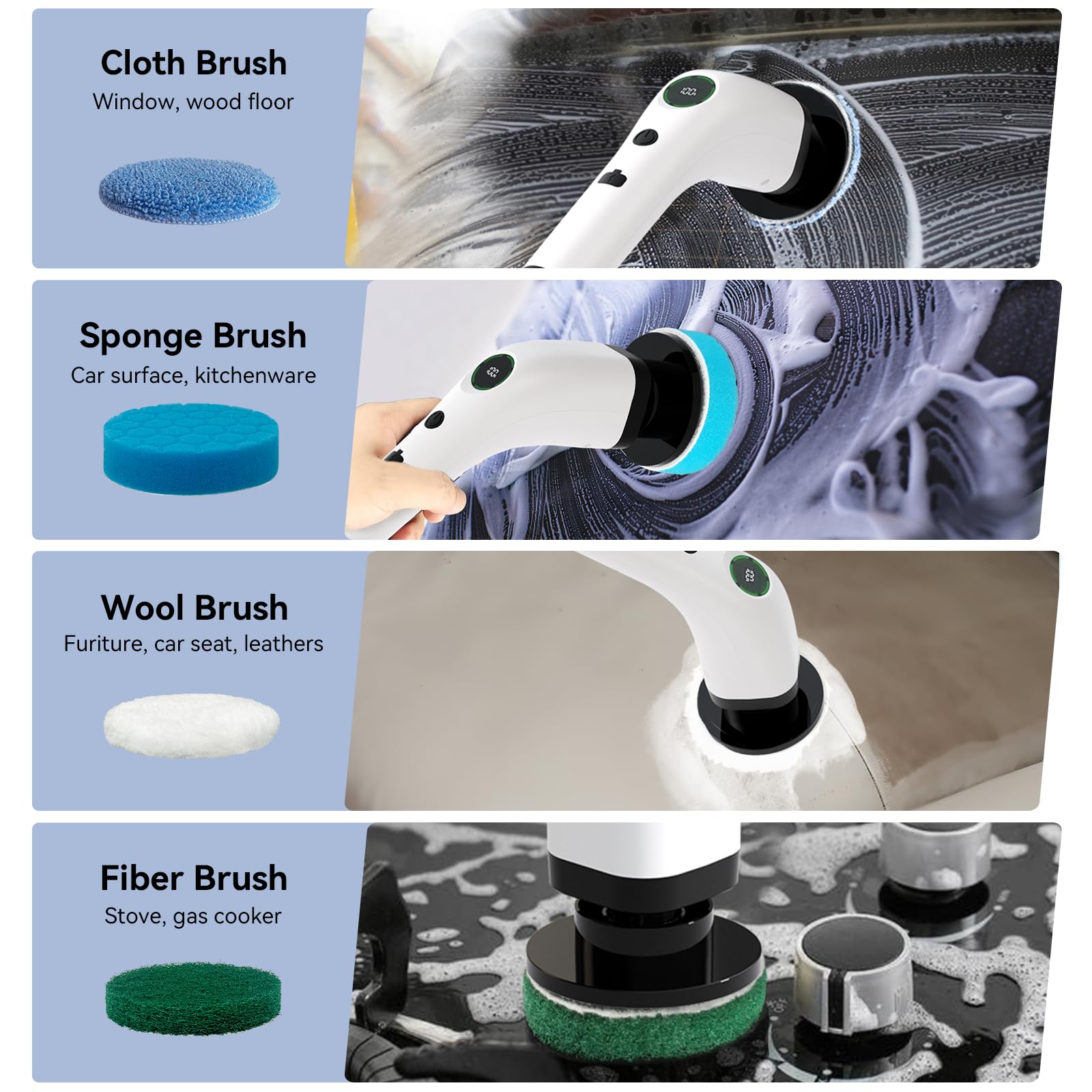 Swyprrix spin scrubber with extendable handle reaching high corners smoothly