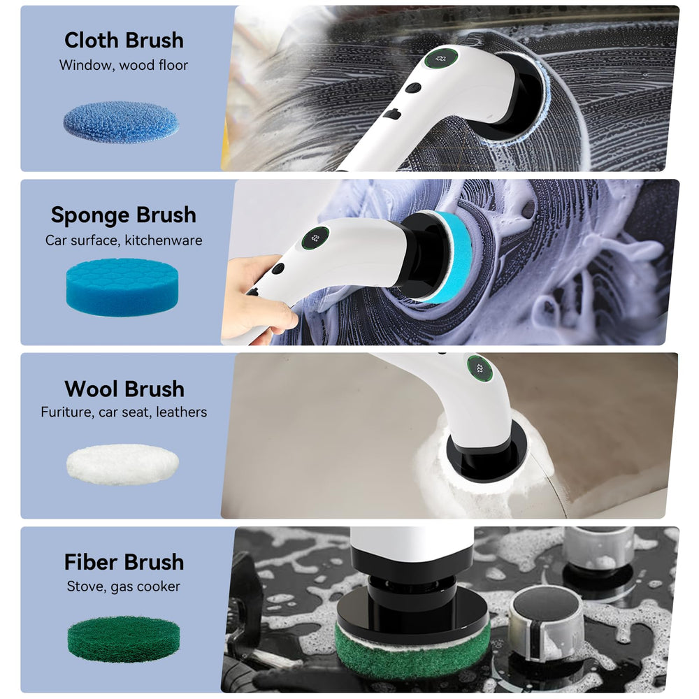 Swyprrix spin scrubber with extendable handle reaching high corners smoothly