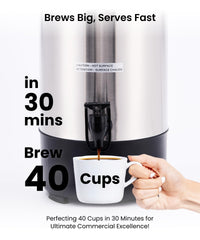 SYBO 6L coffee urn spigot ensures clean, steady dispensing