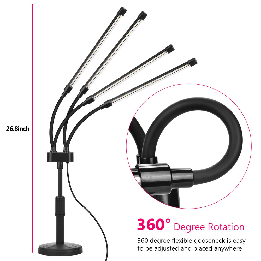 SYEIORAOM indoor gardening light using red and white spectrum for healthy growth.