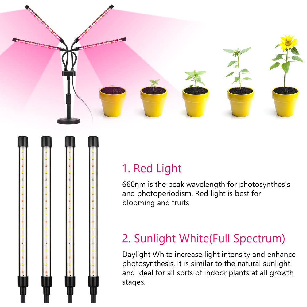 SYEIORAOM LED plant lamp with adjustable gooseneck for precise positioning.