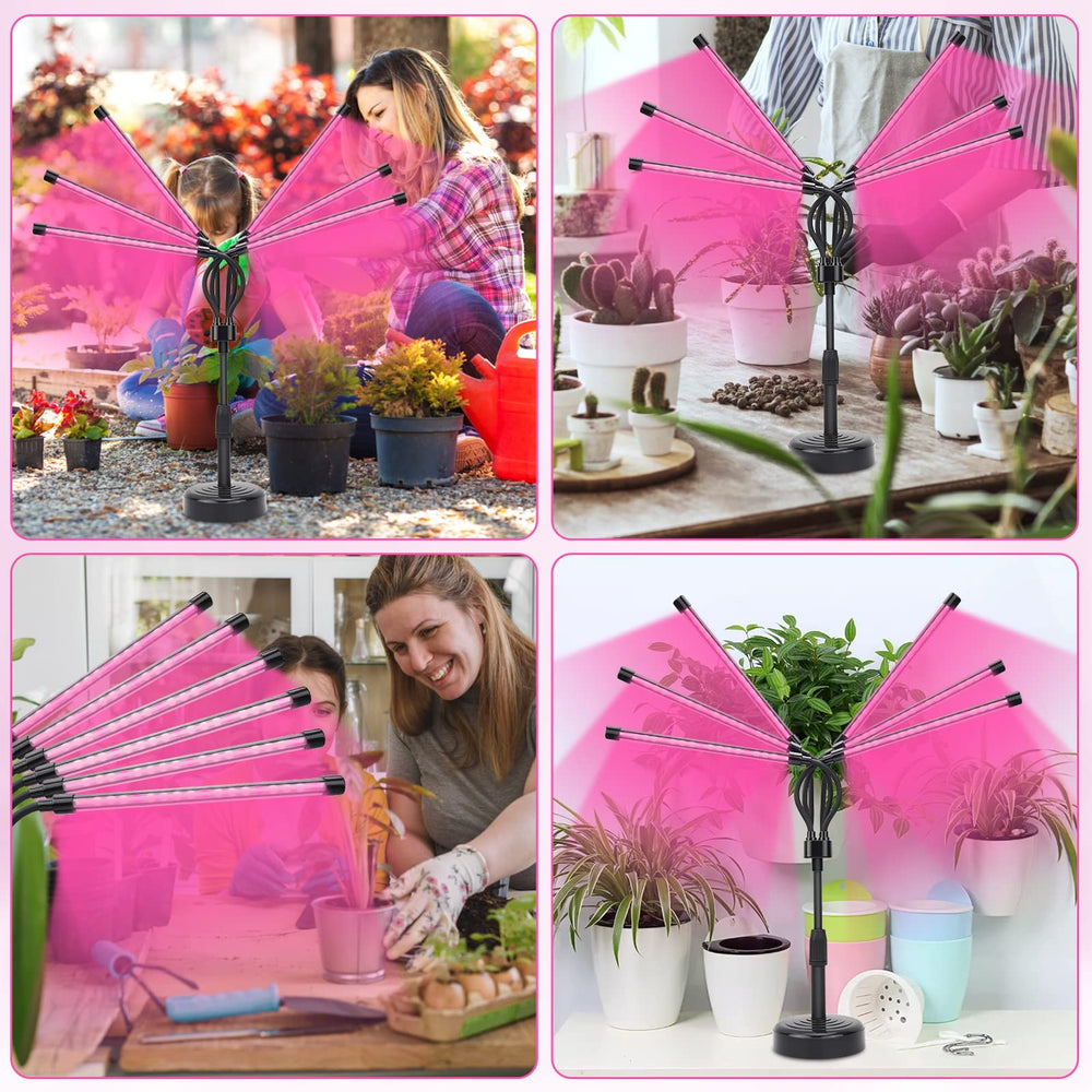 SYEIORAOM six-head lamp provides even coverage for flowers and vegetables