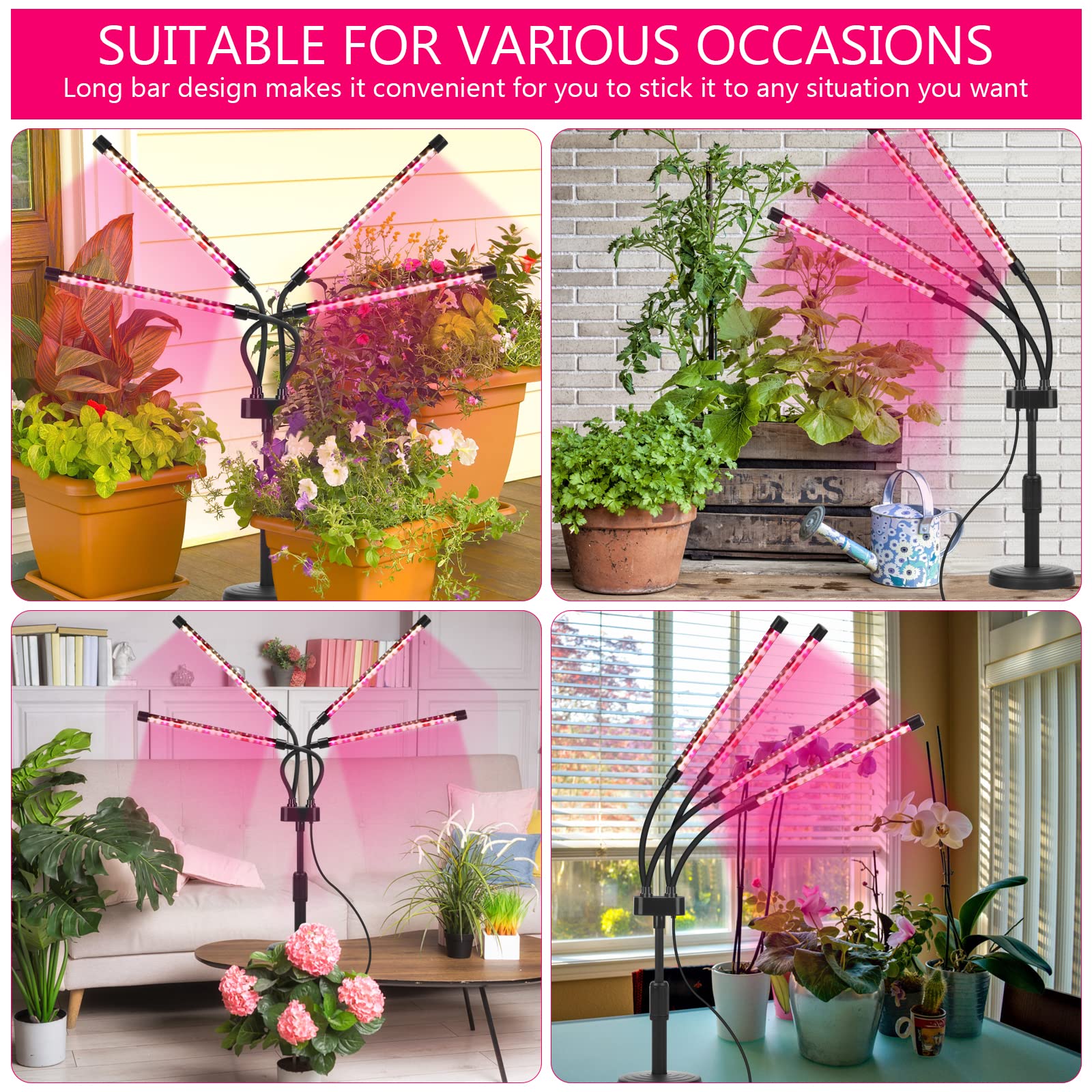 SYEIORAOM telescopic pole extension for taller plants or higher mounting.