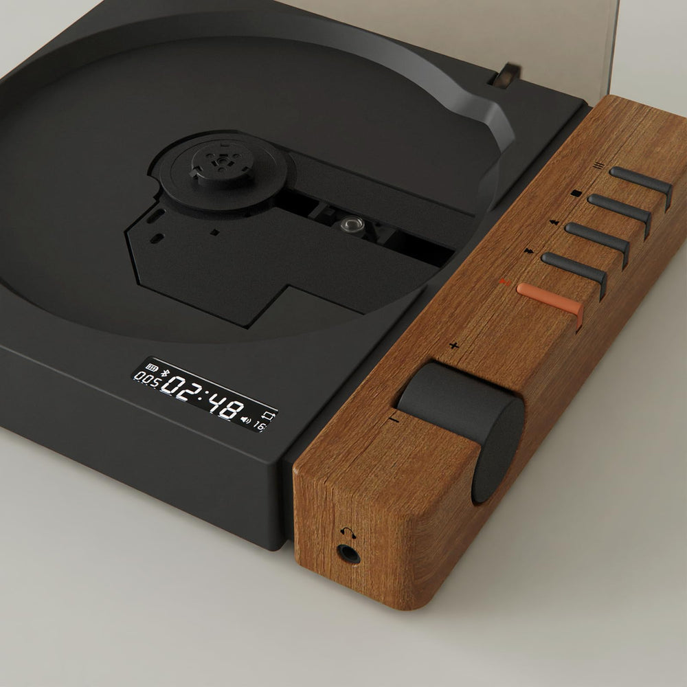 Syitren R300 CD player brown retro exterior on a desk