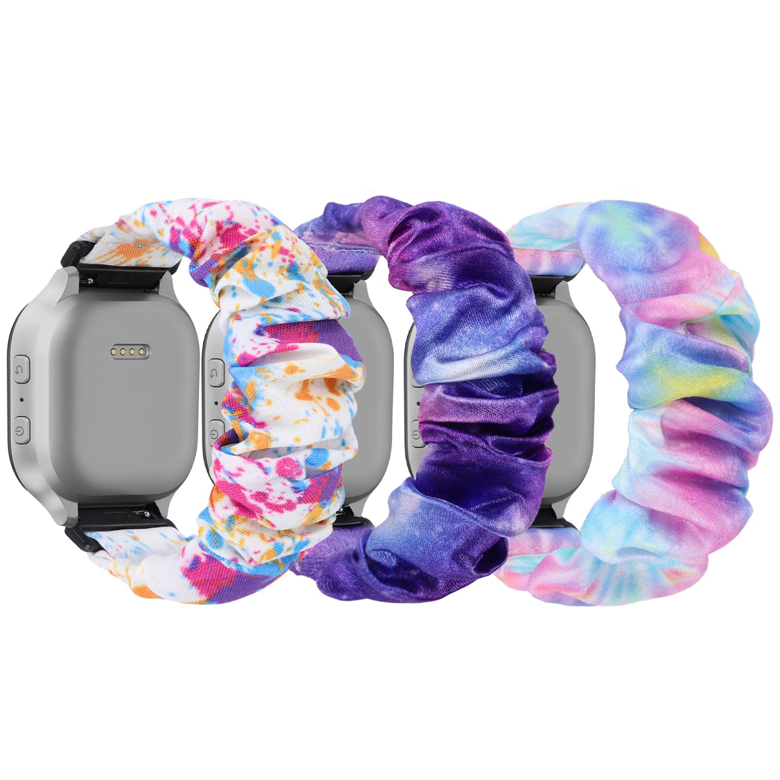 Sylacor painting-pattern scrunchie band for Gizmo Watch 3 adds vibrant style.