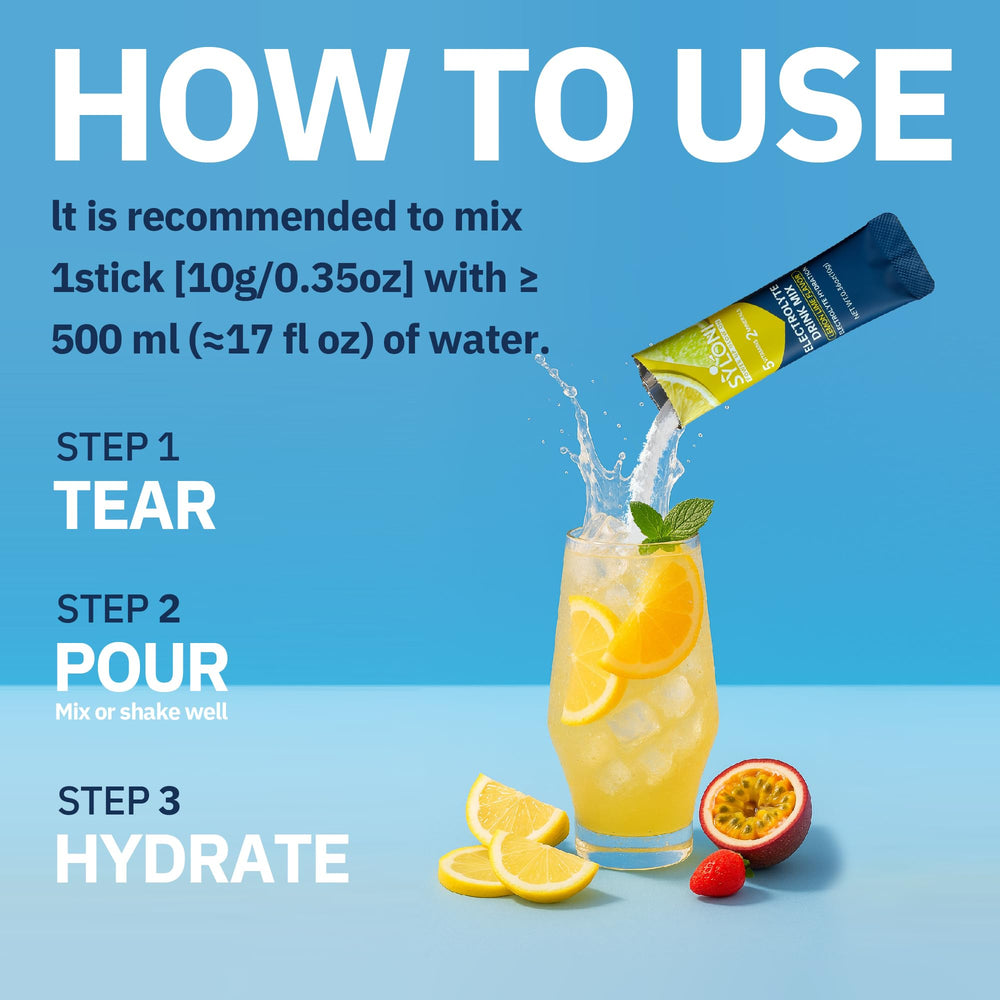Syloni strawberry stick demonstrating easy hydration with electrolytes after exercise