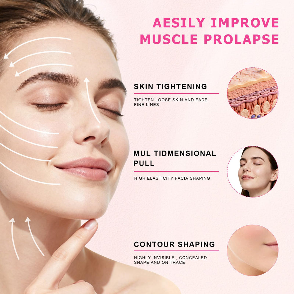 SYNATANA face-lift tape ultra-thin application enables effortless cheek contouring under makeup.