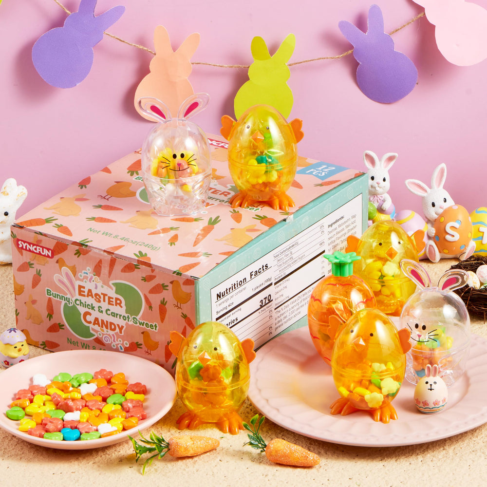 SYNCFUN candy-filled bunny shapes inside eggs for baskets