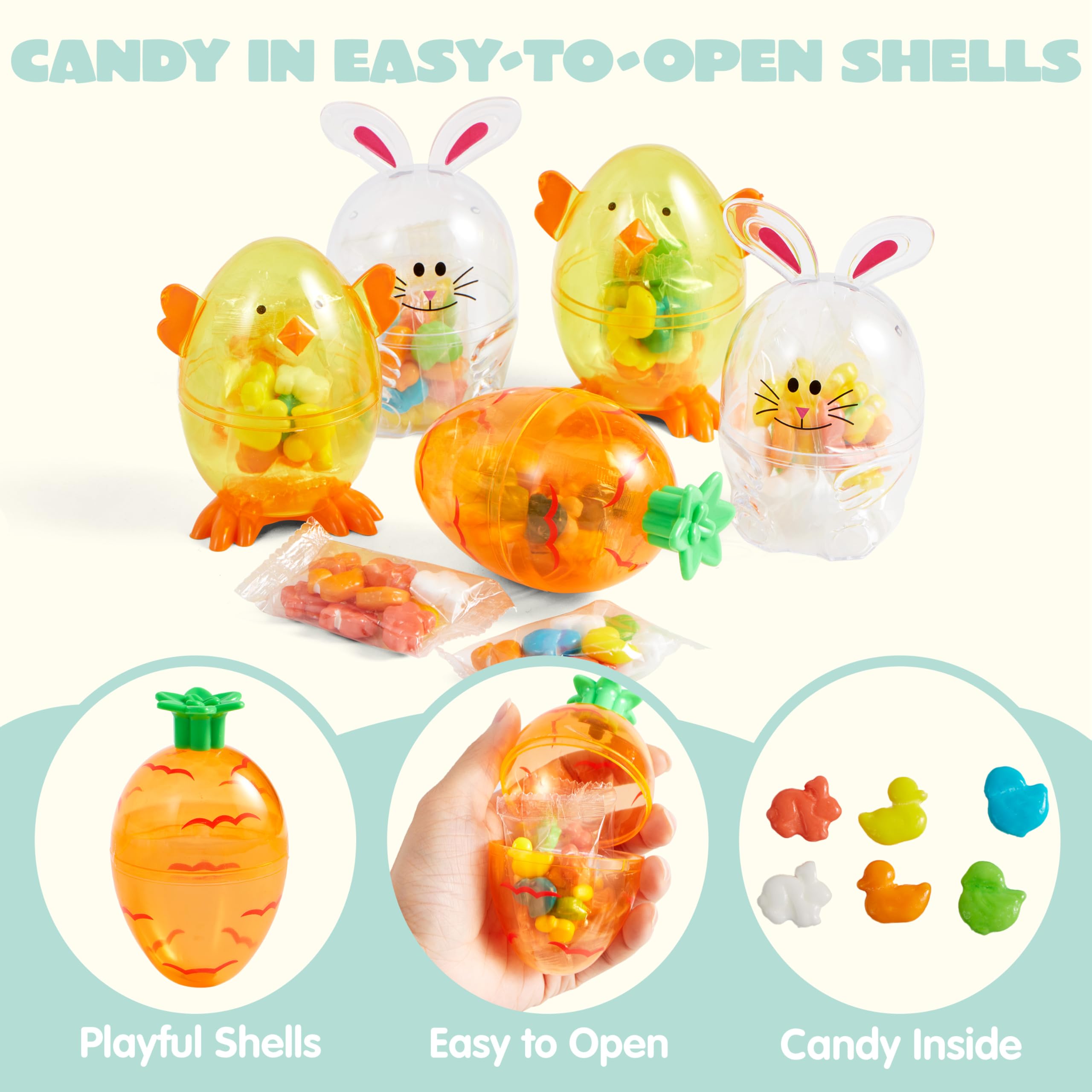 SYNCFUN Easter bunny-shaped candy-filled egg shell for gifts